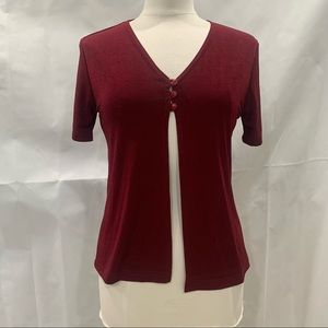 Vintage 90s Burgundy Red Front Vent Top